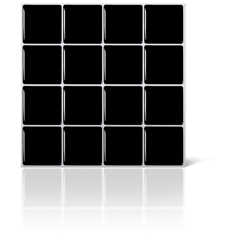 VViViD 11 Sheets Peel and Stick Black Gloss Faux Ceramic