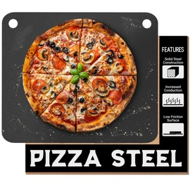 Primica Pizza Steel for Oven XL -16" x 13.4" x 0.315" - Durable Steel as Alternative to Pizza Stone - High Quality Steel for BBQ Grill and Bakings (Premium Extra Thick)