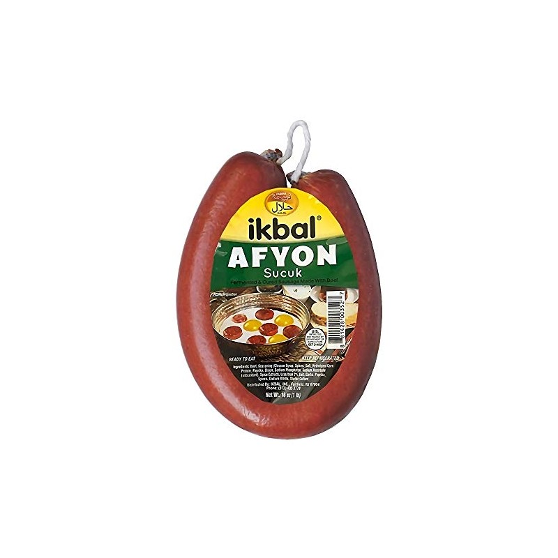 Halal Zabiha Beef Sausage, 1 LB (Afyon Sucuk)