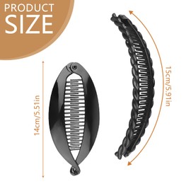 ARWIG 4 Pcs Banana Hair Clip | Double Comb Banana Clip | Banana Clips for Hair | Hair Clips for Women | Banana Hair Clips for Thick Hair | Ponytail Clip