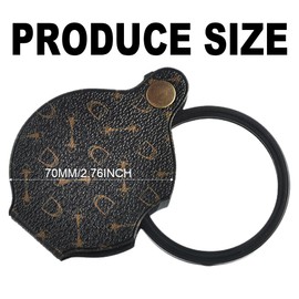 JOCXZI magnifying glasses,magnifying glass,magnifier,pocket magnifying glass,Lente d'ingrandimento in pelle da 70 mm lente d'ingrandimento tascabile pieghevole in pelle