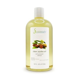 Soapeauty Clear Jojoba Oil | 100% Pure & Natural | Refined, Cold Pressed, Hexane Free | Moisturizing Oil for Skin, Face, Hair & Nails | 16 fl oz