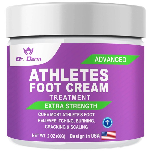 DR. DERM Athletes Foot Cream, Athletes Foot Treatment Extra Strength, Foot Fungus Treatment, Foot Repair Cream for Healthy Feet, Fast Relief for Athletes Foot Fungal Infections