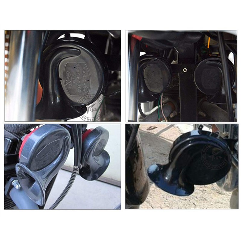 12V 110db Loud Snail Air Horn Dual Tone Universal for