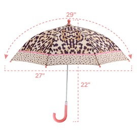 Stephen Joseph, Kids Umbrella, Toddler and Little Kid Umbrella with Pinch Free Closure and Colorful Design LEOPARD