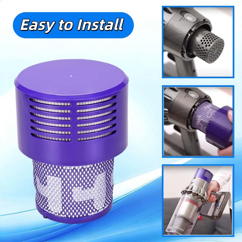 Vacuum Filters for Dyson V10/V12, 2-Pack Washable