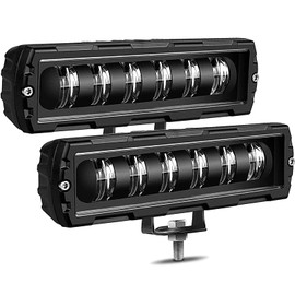 Adzoon 6 Inch LED Light Bar 2PCS 60W Single Rows Flood Beam Slim LED Pods Work Off Road Driving Backup Light for Truck ATV SUV UTV Motorcycle Boat