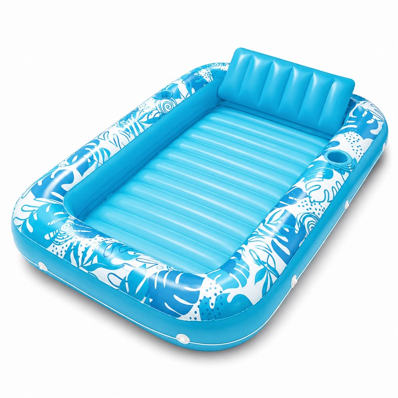 Inflatable Tanning Pool Float for Adults – 4-in-1 PVC Lounge