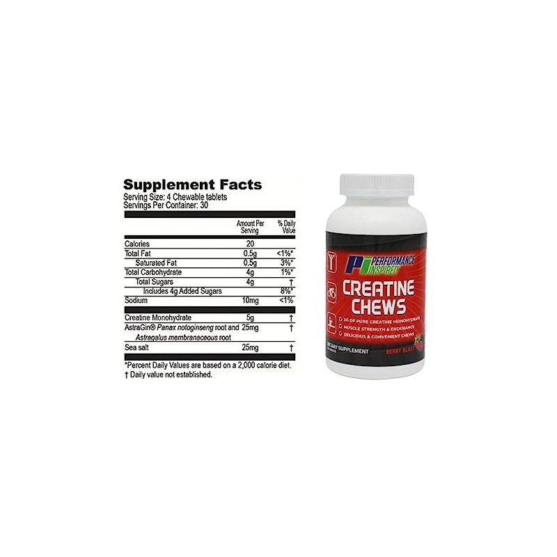 PERFORMANCE INSPIRED PERFORMANCE INSPIRED Nutrition Creatine Chew ?C 5g Creatine