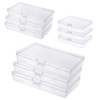 GUUZI Pack of 9 Mixed Sizes Rectangular Clear Mini Plastic