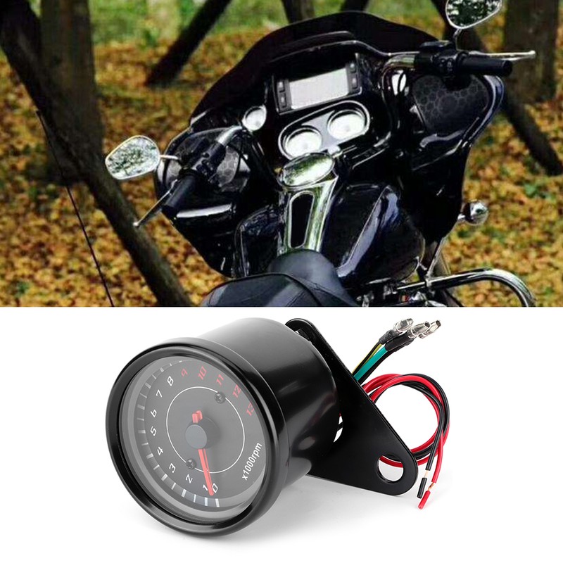 Universal 12V Vintage Motorcycle Tachometer Gauge LED Backlight Auto Accessory