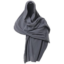 GRACEART Medieval Neckerchief Head Scarf Renaissance Pirate Linen 230 x 130 cm, darkgray