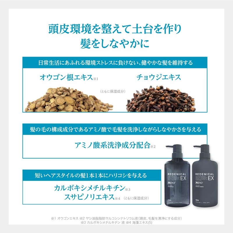 DRZERO Redenial EX Hair & Scalp Shampoo, Men's, Double Compound