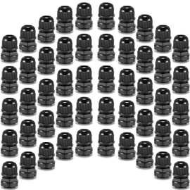 QILIPSU 50pcs 1/2" NPT Cable Gland Waterproof IP68 Nylon Cable Pass Through Cord Grip Connector Strain Relief Wire Grommet