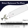 ZIYOUGOU 42’’ Replacement Ceiling Fan Blades Arm,5pc. (white)