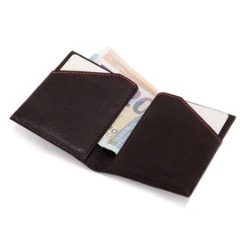 ROIK Men's Genuine Leather Wallet - Men's Wallet with RFID Protection - Card Holder for up to 10 Cards - Men's Wallet Small & Compact - City, brown, Minimalist