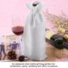 12pcs Simple Linen Fabric Wine Bag with Drawstring Champagne Decorative