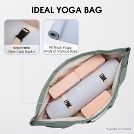 sportsnew Large Yoga Mat Bag with Shoes Bag and Wet Compartment Ladies Pilates Gym Bag with Yoga Mat Holder Yoga Bag with Adjustable Mat Strap for Women Men Celadon