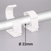 SKIR'CO (10 pcs) Pipe Clips, Plastic Clamps for 22 mm