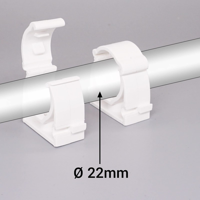 SKIR'CO (10 pcs) Pipe Clips, Plastic Clamps for 22 mm