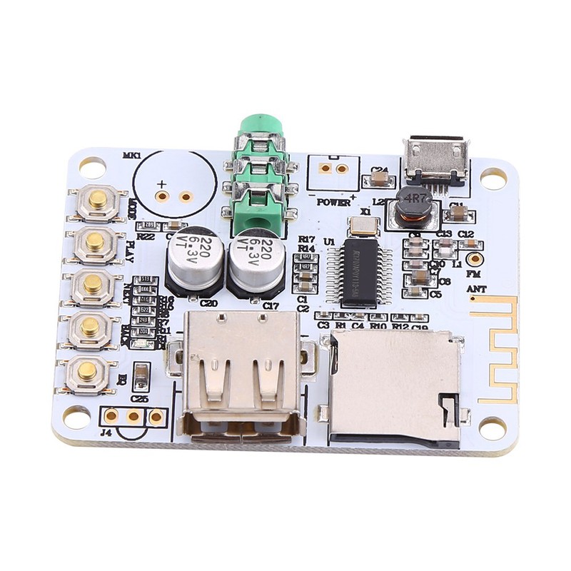 New Bluetooth Audio Receiver Microphone Amplifier USB TF FM MP3