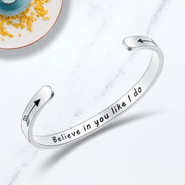 TONY & SANDY Bracelets for Women Teen Girls Stocking Stuffers Adults Inspirational Believe In You Like I Do Proud Think Thank You Affirmation Daughter Granddaughter Sobriety Teenage Jewelry