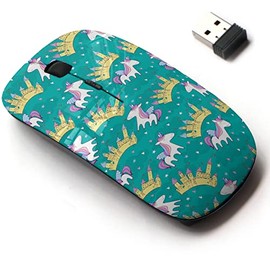 2.4G Wireless Mouse with Cute Pattern Design for All Laptops and Desktops with Nano Receiver - Magic Cute Unicorn Castle