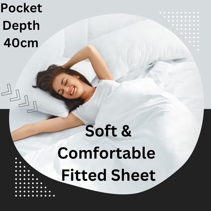 EV DEKOR Extra Deep Fitted Sheet King, Grey - Deep