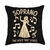 Soprano Singer Vocal Range Vocalist Voice Singing Choir Throw Pillow