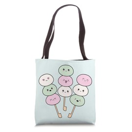 Dango Japanese Food Cute Kawaii Pastel Mochi Mint Pale Blue Tote Bag