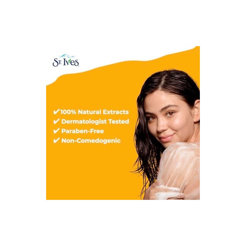 St. Ives Gel de ducha exfoliante de albaricoque para mujer,