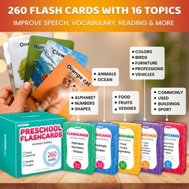 QUOKKA 260 Flash Cards for Kids Ages 3-5 Realistic Images – Pre K Flash Cards Age 4-5
