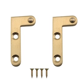JCBIZ 2pcs 360 Degree Rotatable Door Pivot Hinges with Mounting Screws L-Shape Antique Solid Stainless Steel Cabinet Door Hidden Hinge for Windows Fence Sheds Kitchen Gate Closet Cupboards, Gold