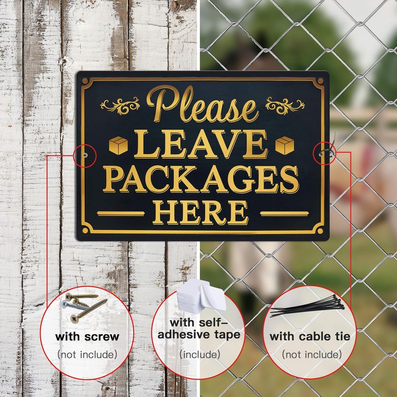 Putuo Decor Please Leave Packages Here Metal Signs Package Signs