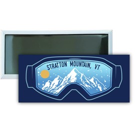 Stratton Mountain Vermont Ski Goggles Winter Sports Souvenir 4.75 x 2-Inch Fridge Magnet