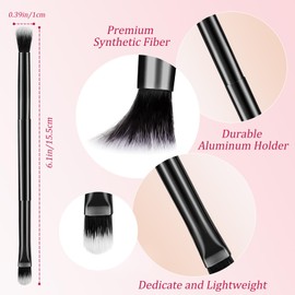 24 Pcs Eyeshadow Smudge Brush 2 in 1 Eyeshadow Brush 2 Double Ended Concealer Brush Under Eye Small Soft Firm Pointed Foundation Makeup Applicator for Blending Eye Shadow Liner (Black)