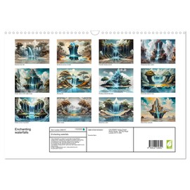 Enchanting waterfalls (Wall Calendar 2026 DIN A3 Landscape), CALVENDO 12 Month Wall Calendar