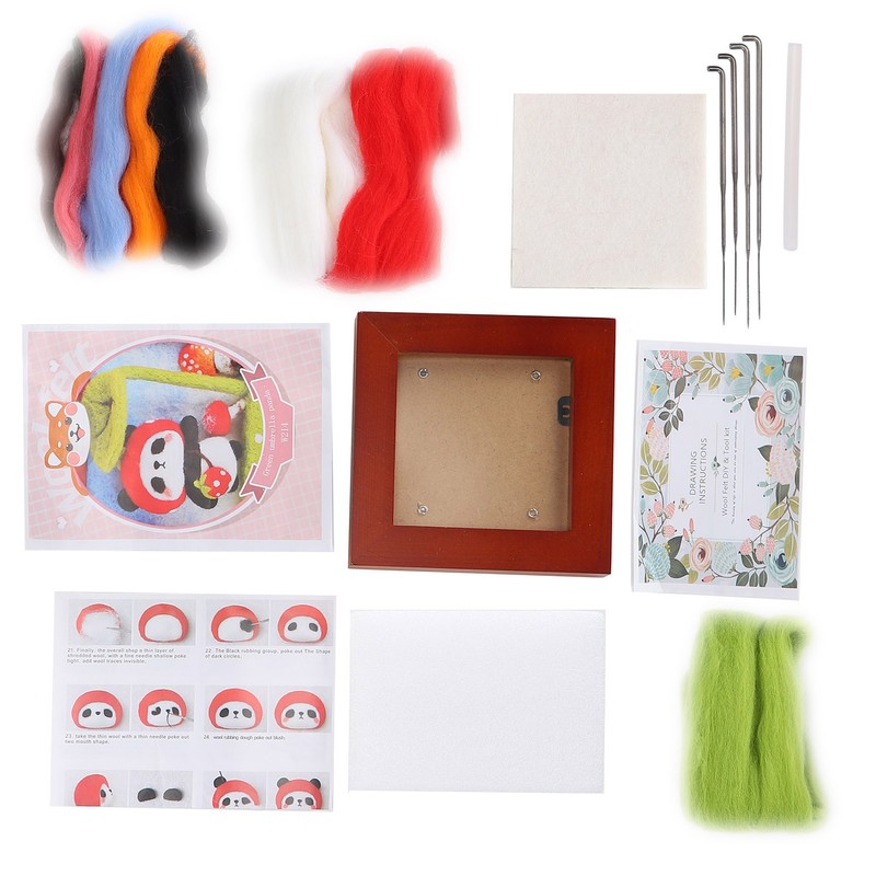 Needle Felting Kit Photo Frame Wool Felting Supplies Animal Plush