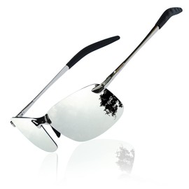 AAWAAP Polarized Sports Sunglasses for Men Golf Driving Fishing Sunglasses Men Polarized UV Protection, Silver, 145mm