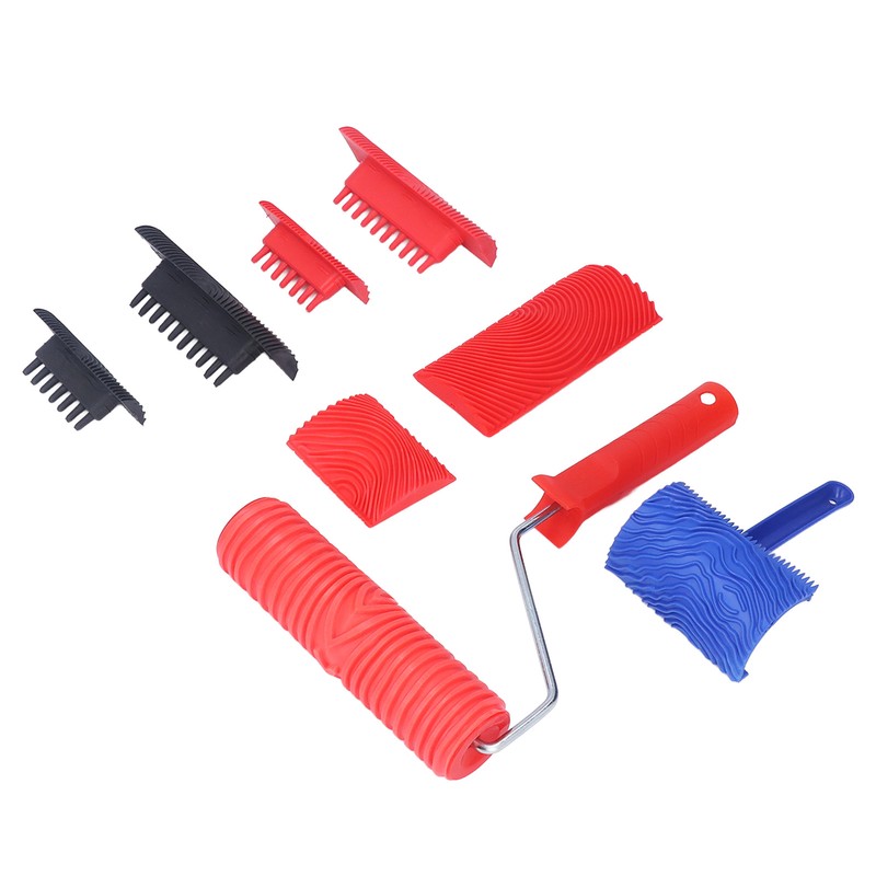 Rubber Wood Graining Tool Handheld Wood Texture Pattern Roller for