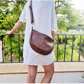 Zwei Mademoiselle.M M70 Women's Moon Bag 4 Litre Trendy Bag in Crescent Shape Versatile as Bum Bag Crossbody Bag Evening Bag Shoulder Bag (Nubuk-sky)
