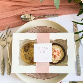 XINHPKGG 20 pcs Cookie Boxes 8x5x2 Inch: Bakery Boxes with window, Treat Boxes, Chocolate Covered Strawberries Boxes, Macaron Boxes- White