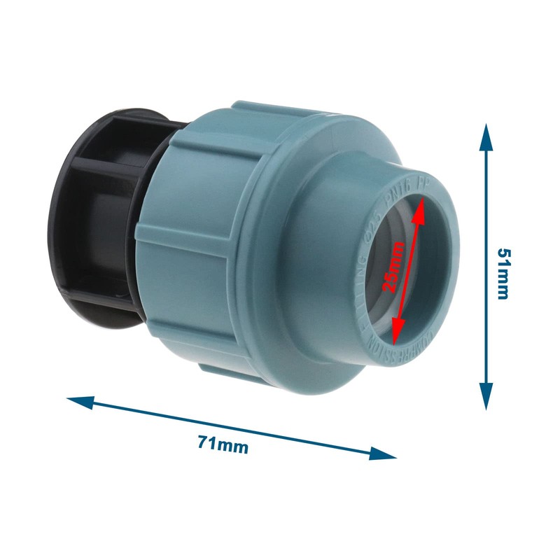 OTOTEC 2Pcs PE Water Pipe Stop End Compression Fitting PE