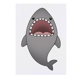'Cute Shark' Temporary Tattoo - Water Resistant, Skin-Safe, Non-Toxic Transfer (TO00082169)