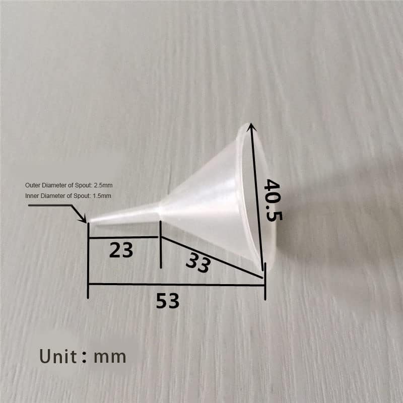 Mini Clear Polyethylene Funnel Kit - 10 Pcs Narrow Neck