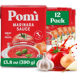 Pomì Marinara Sauce 26.46oz (Pack of 12) - Made in Italy - Non-GMO & Gluten-Free - Creamy, Velvety Tomato Sauce, No Salt Added, No Additives or Preservatives - 100% Fresh Italian Tomatoes