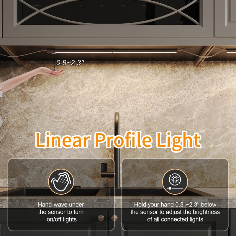 LUMILAND 6 Pcs 12-inch Led Under Cabinet Lighting Plug-in with