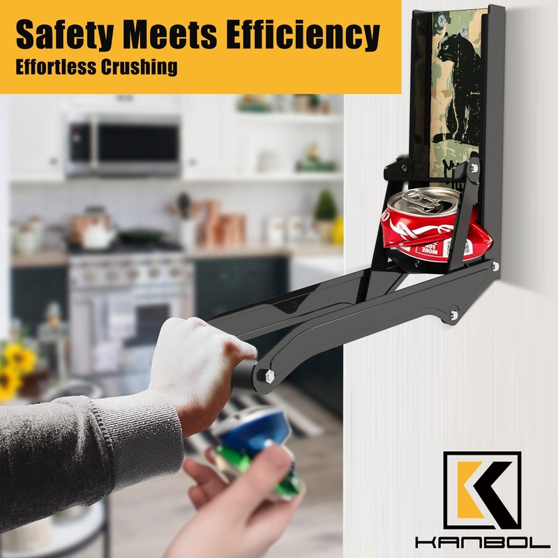 KANBOL Metal Can Crusher Wall Mounted Soda Can Smasher Crusher