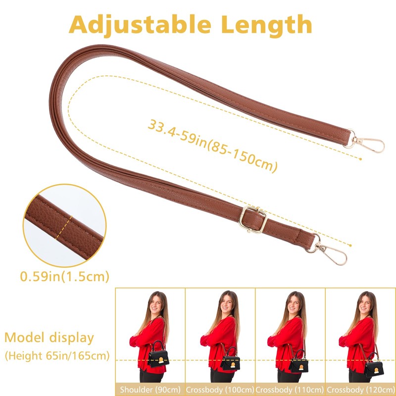 Telooco Shoulder Strap for Bags Adjustable Women's Leather Shoulder Strap