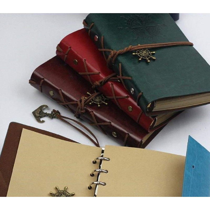 [morningplace] Diary, Nautical Style, Antique, Pirate Style, Logbook, Leather, Notepad,